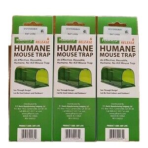 Lot of 3 - Humane Mouse Traps Live Catch and Release Reusable Mouse Trap Harris